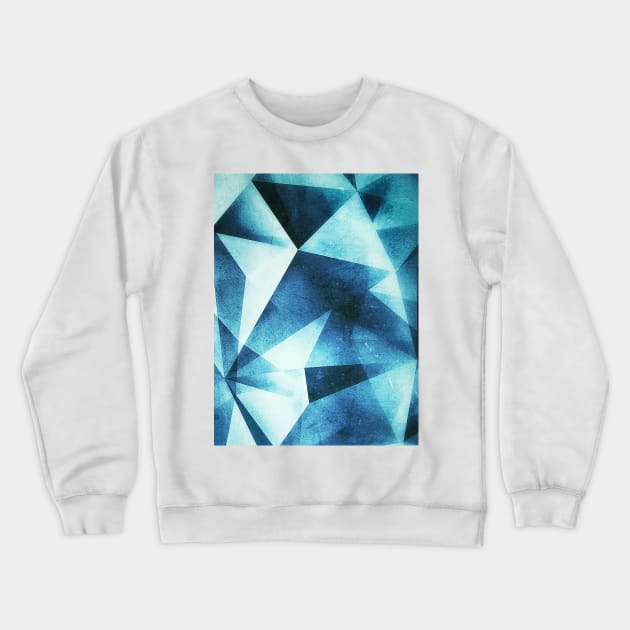 Abstract geometric triangle pattern ( Carol Cubism Style) in ice silver - gray Crewneck Sweatshirt by badbugs